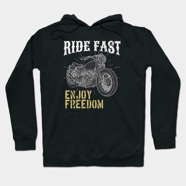 Motorcycle Biker Ride fast enjoy Freedom Hoodie by Foxxy Merch